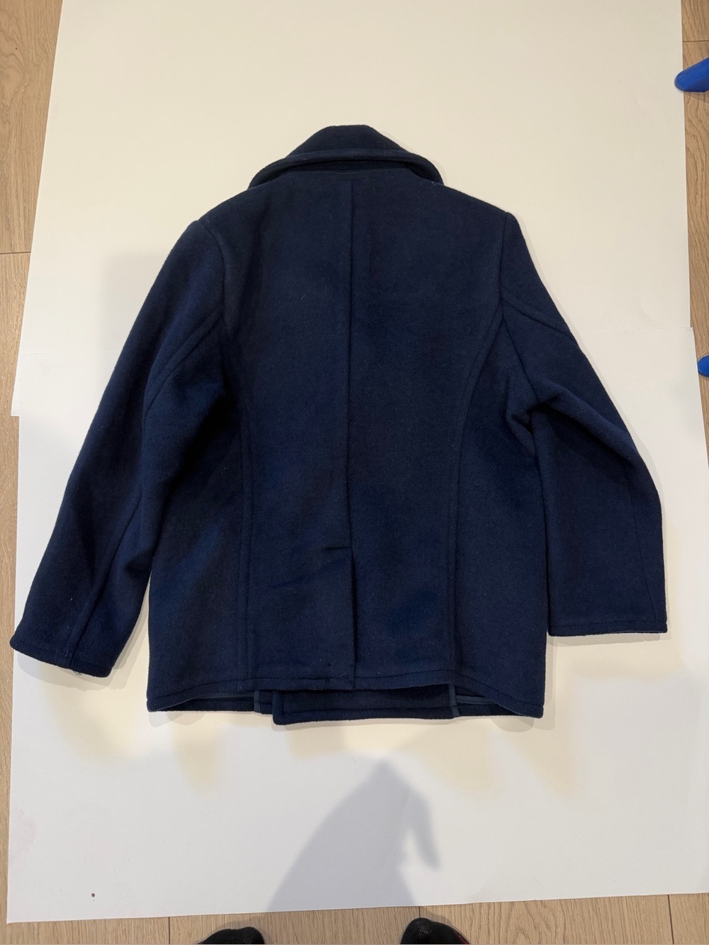 GAP Boys Navy Double-Breasted Pea Coat - Picture 2 of 4